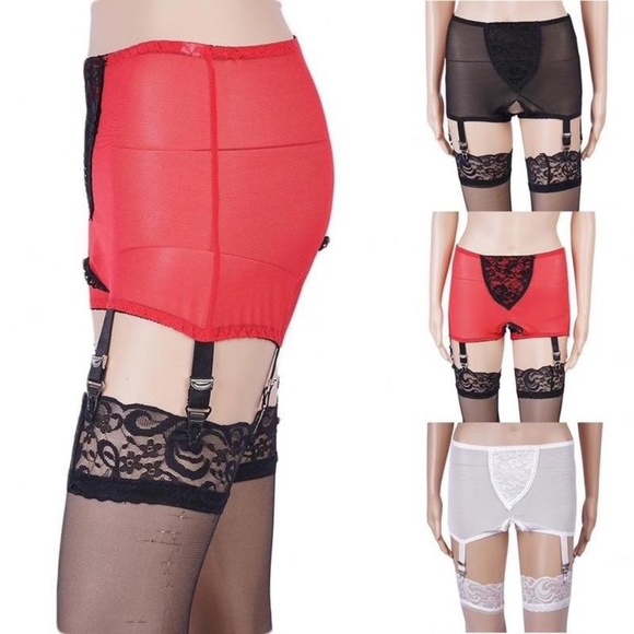 L/XL RED Crotchless Girdle Pantie, Garter Belt Pantie, Waist size 24" to 34" - Picture 2 of 8